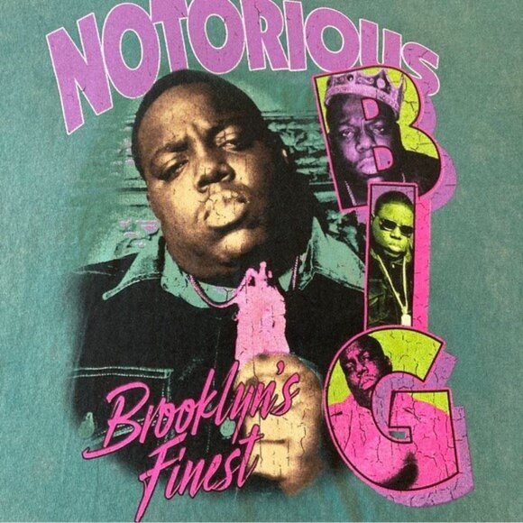 The Notorious BIG Brooklyn's Finest Rapper Graphic Tee T-Shirt - Size Medium - Picture 2 of 3